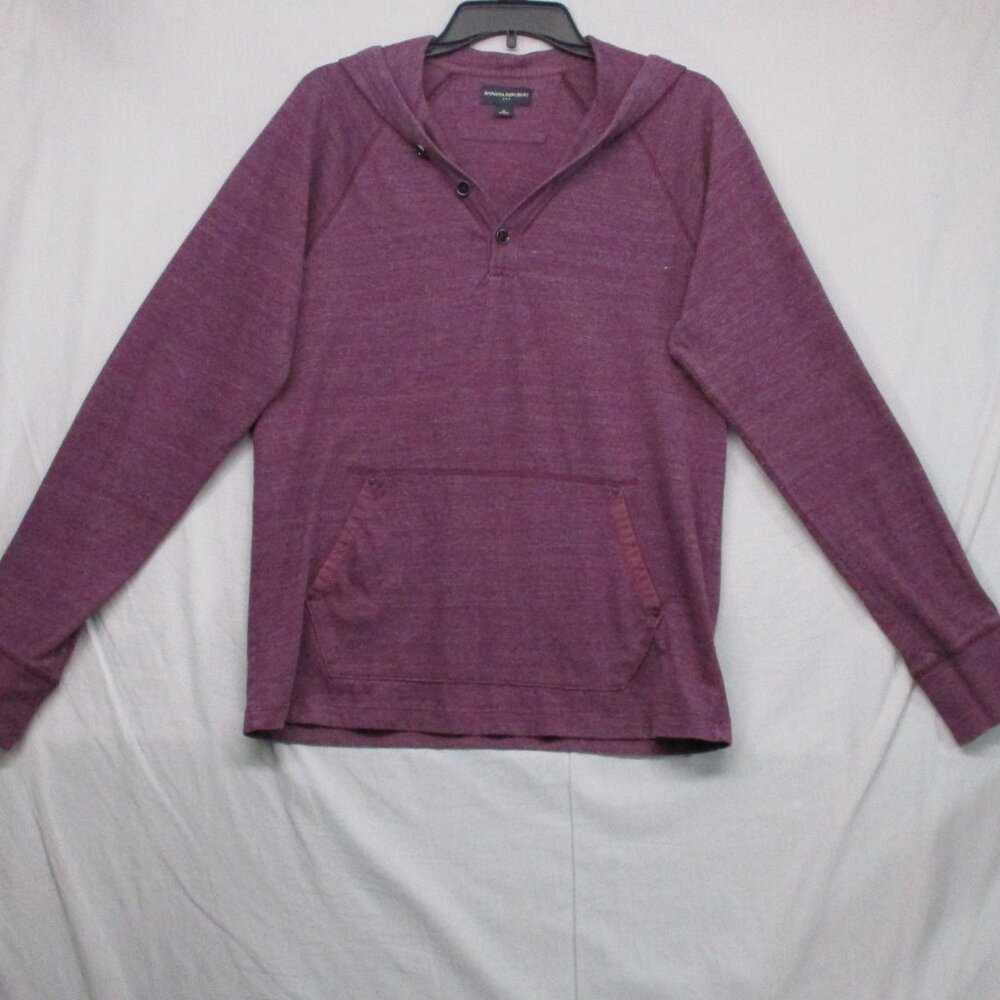 Banana Republic Longsleeve Hoodie Shirt Burgundy Red Men Size | M